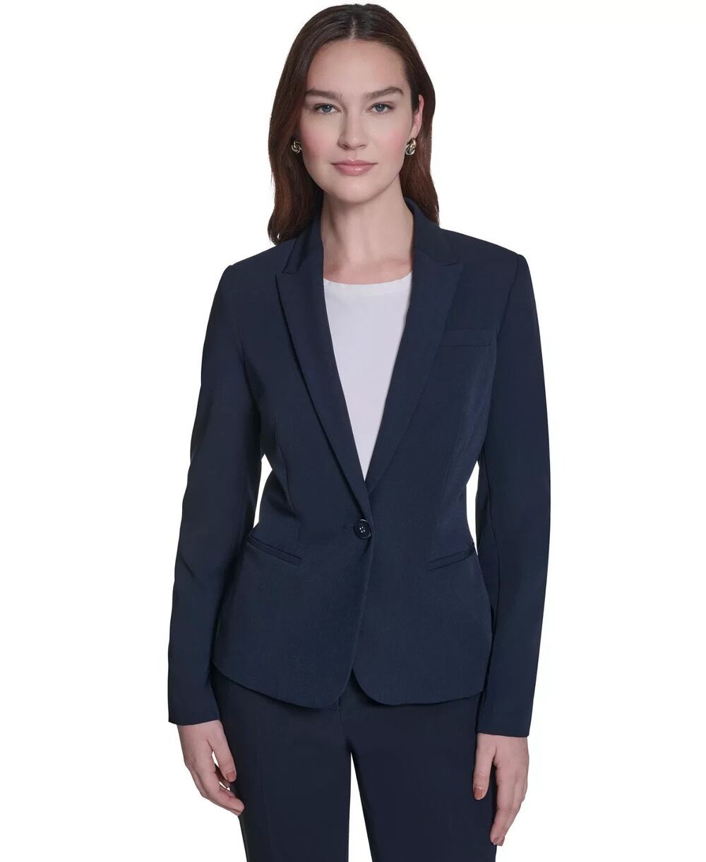Tommy Hilfiger Women’s One-Button Blazer Blue Size 6 3817